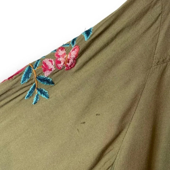 Torrid Green Embroidered Twill Button Shirt - Picture 10 of 11